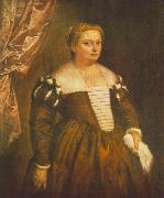 VERONESE (Paolo Caliari) Portrait of a Venetian Woman we Sweden oil painting artist